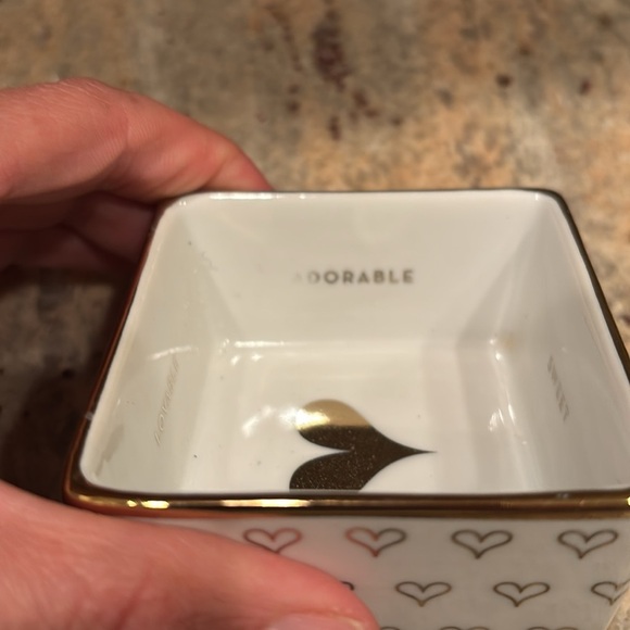 Heart Trinket Dish - White and Gold - Picture 4 of 5